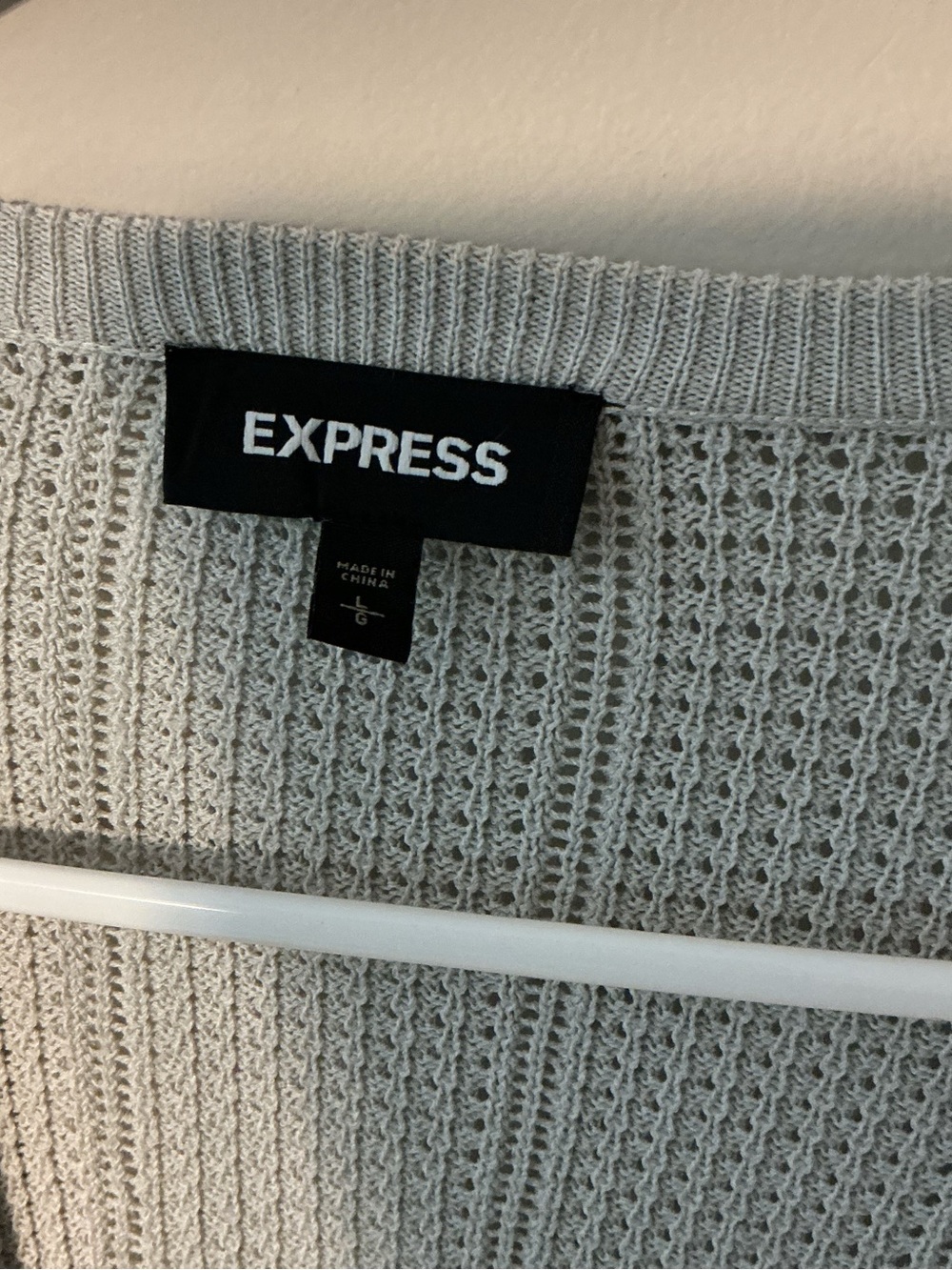 Express Light Gray Open-Front Ruffle-Sleeve Cardigan - Picture 9 of 10